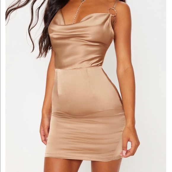 PrettyLittleThing Dresses & Skirts - Champagne Satin Dress PrettyLittleThing Dresses & Skirts - Champagne Satin Dress